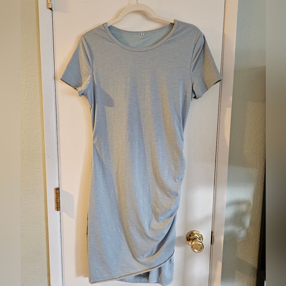 Light Blue Casual T-Shirt Dress